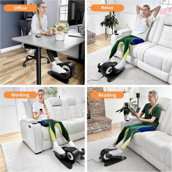 Under Desk Elliptical Machine, Ellipse Leg Exerciser for Seniors Adults, Adjustable Speeds Elliptical Trainer with Remote Control, Quiet & Portable Mini Seated Pedal Exerciser for Home Office Use