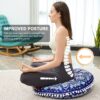 32 in Meditation Floor Cushion, Round Large Floor Pillow for Adult, Yoga Pillows for Sitting on Floor, Madala, Memory Foam Filling