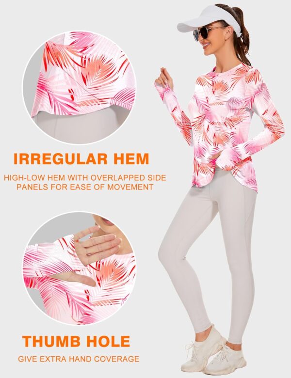 Blingfit Women's Workout Tops Long Sleeve Running Hiking Athletic Gym Shirts Lightweight UPF50+ UV Rash Guard Sun Protection