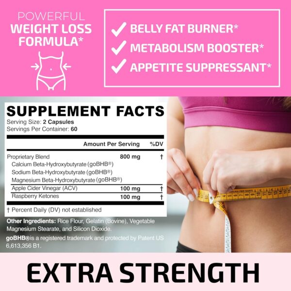 Fat Burners For Women | Weight Loss Pills for Women Belly Fat | Raspberry Ketones | Appetite Suppressant, Metabolism Booster & Bloating Relief | Diet Pills, Weight Loss Supplements | 120 Capsules