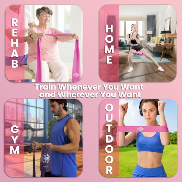 Resistance Bands for Working Out, Set of Elastic Bands for Exercise, Physical Therapy, Strength Training, Pilates, Fitness, Yoga, and Home Workouts, Bandas de Resistencia para Hacer Ejercicio