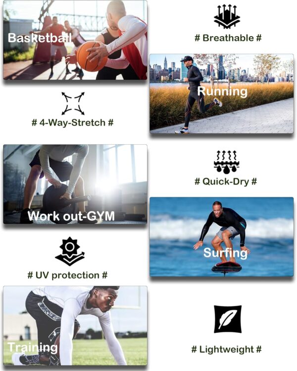 5 or 4 Pack Compression Shirts for Men Long Sleeve Athletic Cold Weather Base Layer Undershirt Gear T Shirt for Workout