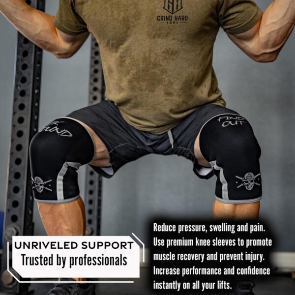 Knee Sleeves for Weightlifting & Powerlifting (7mm Pair) For Men & Women - Knee Wraps for Weight Lifting, Squats, Fitness, Gym Workout, Crossfit - IPF Approved Knee Compression Sleeve Support