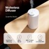 Waterless Diffuser for Essential Oil Nebulizer Battery Operated Mini Scent Air Machine Aromatherapy Atomizing Diffuser 4 Timers 3 Mist Level for Home Room Cars Office AN6 White