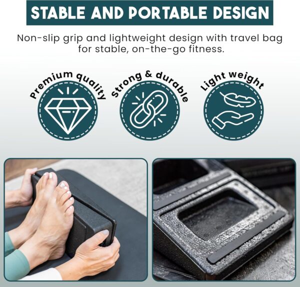 Squat Wedge Block w/Non Slip Strips | Slant Board for Calf Stretching | Yoga Blocks Foam Wedge | Multi-Functional Slant Board for Squats | Elevated Heel Squat Wedges Set | Adjustable Wedges For Squat