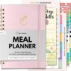 Life & Apples Meal Planner with Grocery List - Weekly Menu Plan and Prep, Healthy Diet and Weight Loss Tracking, 1 Year Undated Meal Planning Notebook, 5 X 8 Inch Spiral Notebook, Rose Gold