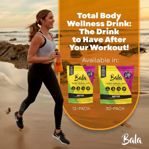 BALA Enzyme Hydration & Sugar-Free Electrolyte Drink Mix - Turmeric, Bromelain, Papain - Recovery, Immunity, Mobility - Variety Pack 0.25oz (12 Count)