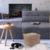 STOBAZA Footstool Cotton Yoga Sitting Cushion Farmhouse Pouf Cozy Japanese Cushion Hyacinth Square Pouf Footrest