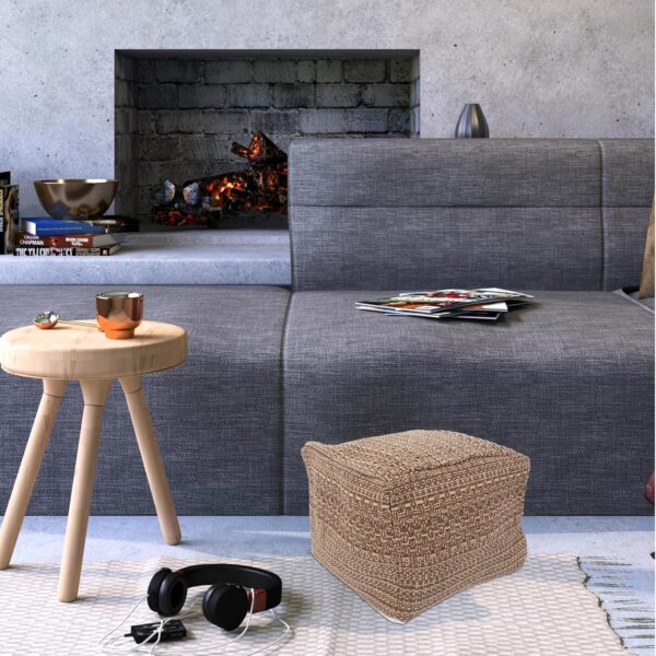 STOBAZA Footstool Cotton Yoga Sitting Cushion Farmhouse Pouf Cozy Japanese Cushion Hyacinth Square Pouf Footrest
