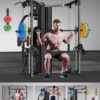 SunHome Multifunction Home Gym System Workout Station,Smith Machine with 138LB Weight Stack, Leg Press, LAT Station for Full Body Training