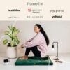 Mindful Modern Velvet Zabuton Meditation Mat | Large Rectangular Yoga Floor Cushion Pillow for Kneeling or Sitting Support | Removable Washable Cover | Perfect Zafu or Bench Complement | Color Grey