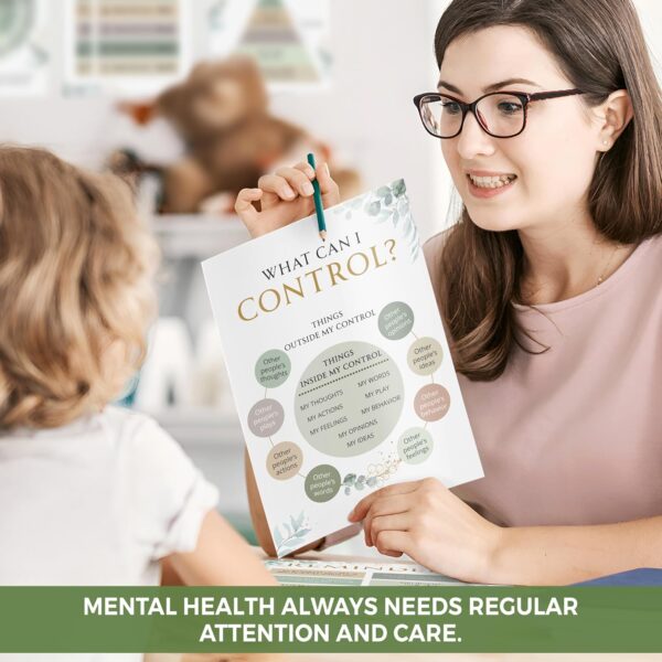 10 Greenery Mental Health Posters, Anxiety Therapy Matters Poster, Counseling Office Must Haves, School Counselor Supplies, Therapy Office Decor - Home - Classroom Decoration, Mental Health Gifts