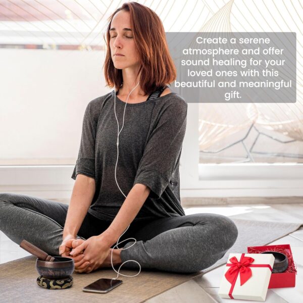 DomeStar 3.3 Inch Tibetan Singing Bowl Set, Hand Hammered Sound Bowls Meditation Set for Yoga Meditation, Sound Therapy, Spiritual Gatherings and Stress Relief