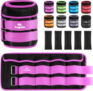 Fragraim Adjustable Ankle Weights 1-3/4/5/6/8/10/12/15/20 LBS Pair with Removable Weight for Jogging, Gymnastics, Aerobics, Physical Therapy