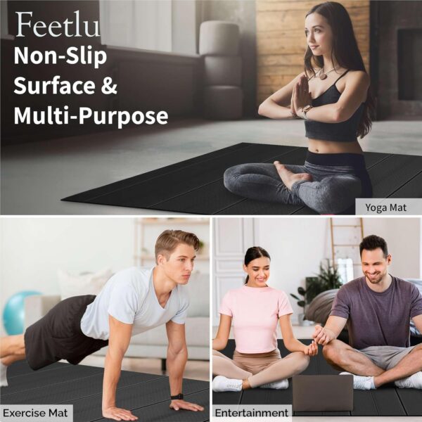 Foldable Yoga Mat - 6mm & 8mm Thick, Large, Lightweight, and Easy to Store - Anti-Slip Folding Exercise Mat for Yoga, Pilates, Home Workouts, and Floor Exercises