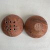 9 Holes Handmade Natural Marble Round Incense Burner Holder for Meditation Decorative Room/Kitchen/Coffee Shop (Red Travertine)