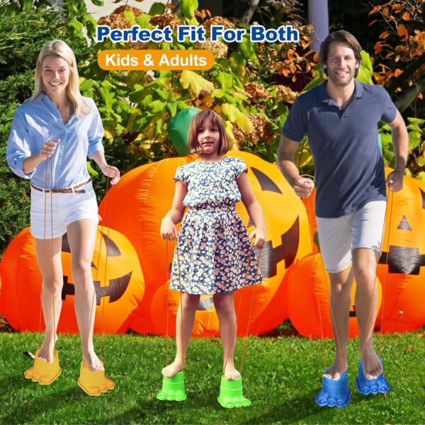 IROO Balancing Stilts for Kids, 4 Pairs Walking Stilts Monster Feet for Balance and Coordination, Toys for Girls & Boys for Age 4-10 Years Old Indoor or Outdoor Play (8 Stilts Total)