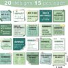 300 Pcs Mental Health Stickers Reminder Decals Laptop Water Bottle Positive Waterproof Stickers Psychology Affirmations Feelings Mental Health Decor for Adult(Green Series)
