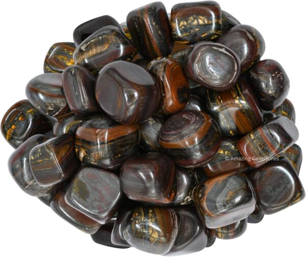 1000+ Carats Iron Tiger Eye Crystal Tumbled Stones Polished Rocks - Natural Gem Stones for Healing - DIY Crystals for Protection