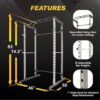 Fitness Reality Squat Rack Power Cage | Optional LAT Pulldown & Leg Holdown Attachment | Squat and Bench Rack Combos | Super Max 810 XLT