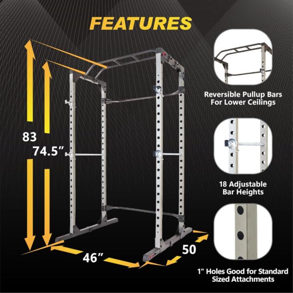 Fitness Reality Squat Rack Power Cage | Optional LAT Pulldown & Leg Holdown Attachment | Squat and Bench Rack Combos | Super Max 810 XLT