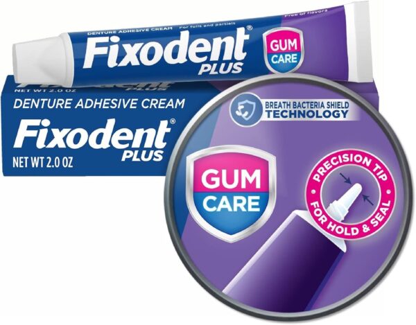Fixodent Plus Denture Adhesive Cream 2 oz (Pack of 3)