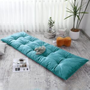 BALAPET Floor Lounger Pillow,Foldable Light Thick Tufted Floor Pillow Cushion with Elasticized Webbing for Easy Storage.Floor Lounger for Meditation,Playing,Yoga,Reading,Sleeping(Aqua)