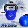 Yes4All 5-65lbs Kettlebells Vinyl Coated Cast Iron for Dumbbell Weights Exercises, Gym, Fitness, Full Body Workout Equipment Push up, Grip and Strength Training