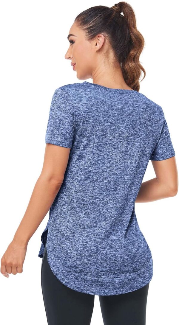 Absttith Women's Short Sleeve Workout Shirts Athletic Casual Tops Quick Dry Gym Soprt Tee Side Split