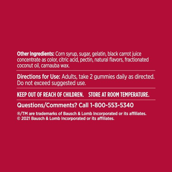 Ocuvite Vitamin & Mineral Supplement for Eye Health Adult Gummies, Contains Lutein & Zeaxanthin, Mixed fruit, 60 Count