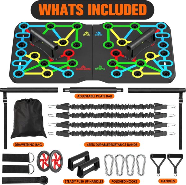 AERLANG Push Up Board, Portable Multi-Function Foldable 10 in 1 Push Up Bar, Push up Handles for Floor,Professional Push Up Strength Training Equipment