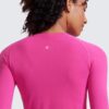 CRZ YOGA Womens Seamless Workout Long Sleeve Shirts Quick Dry Gym Athletic Tops Breathable Running Yoga T-Shirts