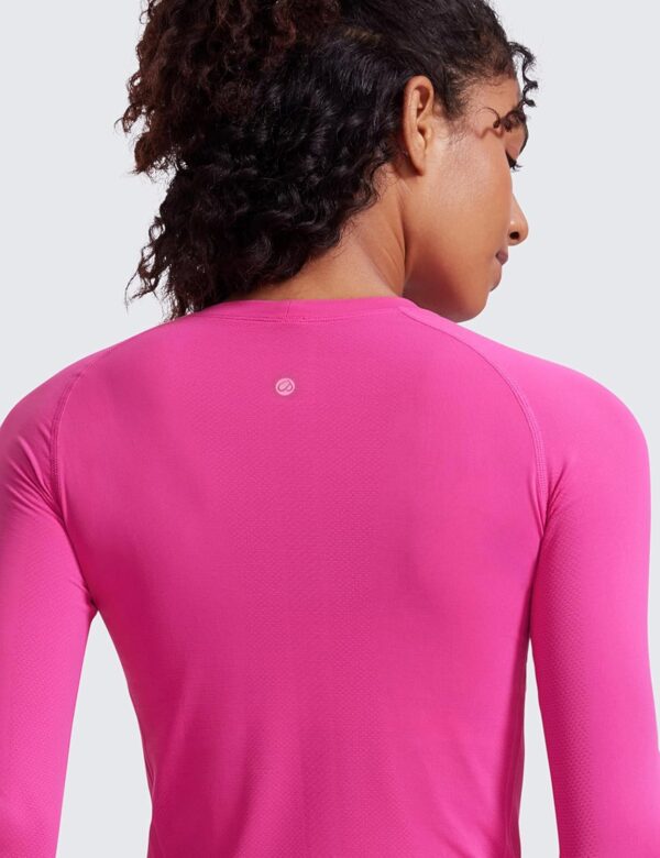 CRZ YOGA Womens Seamless Workout Long Sleeve Shirts Quick Dry Gym Athletic Tops Breathable Running Yoga T-Shirts