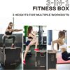 3 in 1 Non-Slip Wooden Plyo Box Plyometric Box Jumping Exercise, Multiple Sizes