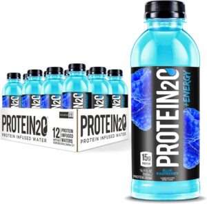 Protein2o 15g Whey Protein Infused Water Plus Energy, Blueberry Raspberry, 16.9 oz Bottle (Pack of 12)