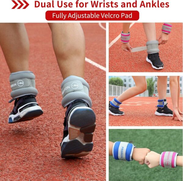 PROIRON Ankle Weights Wrist Leg Weights for Women Men 2/4/6/8LBS Reflective Ankle Weight Set for Fitness Exercise Jogging Aerobics