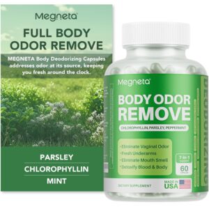 Body Deodorizing Supplement, Natural Internal Odor Control Pills for Men & Women, Chlorophyll Capsules for Skin, Breath, and Gut Health (60 Capsules)