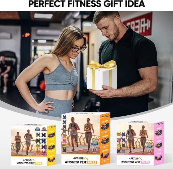 APEXUP Weighted Vest Men 5lbs/10lbs/15lbs/20lbs/25lbs/30lbs Weights with Reflective Stripe, Weighted vest for Women Workout Equipment for Strength Training Running