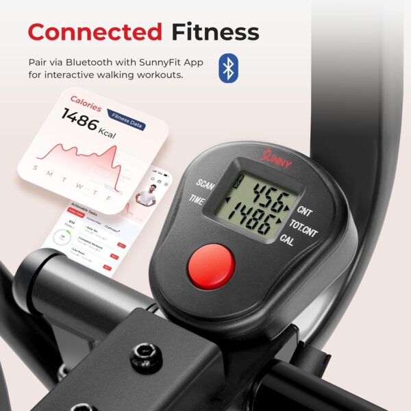 81mdfU0S8DL._AC_SL1500_.jpg Sunny Health & Fitness Air Walk Elliptical, Foldable Machine w/30-Inch Stride, Cardio Cross Trainer Glider Equipment for Home Exercise, Free SunnyFit App Bluetooth Link, Optional Adjustable Resistance