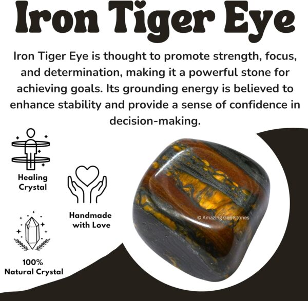 1000+ Carats Iron Tiger Eye Crystal Tumbled Stones Polished Rocks - Natural Gem Stones for Healing - DIY Crystals for Protection