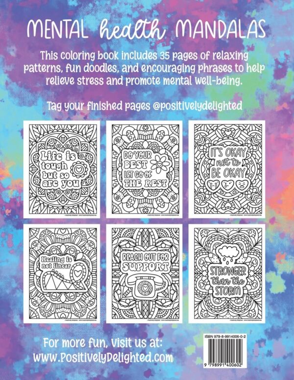 Mental Health Mandalas: A Coloring Book for Stress Relief & Mental Well-Being