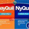Vicks DayQuil & NyQuil Co-Pack, Cold & Flu Medicine, Powerful Multi-Symptom Daytime & Nighttime Relief for Headache, Fever, Sore Throat, Minor Aches & Pains, & Cough, 72ct