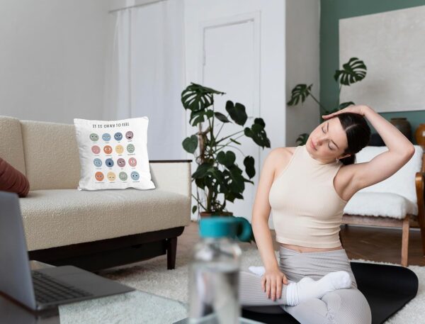 Nogrit Classroom Calming Corner Decor Calm Down Corner Supplies Counseling Office Must Haves Throw Pillow Cover 18X18, Mental Health Decor for Therapy Office Decor Must Haves Therapist Gifts