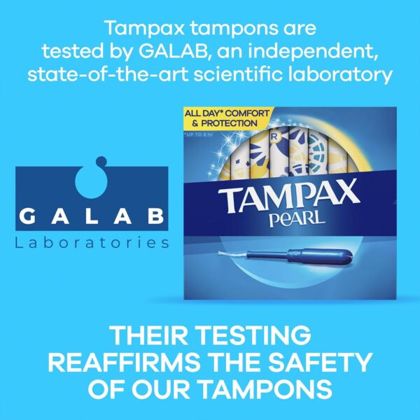Tampax Pearl Tampons Regular Absorbency, With Leakguard Braid, Unscented, 50 Count