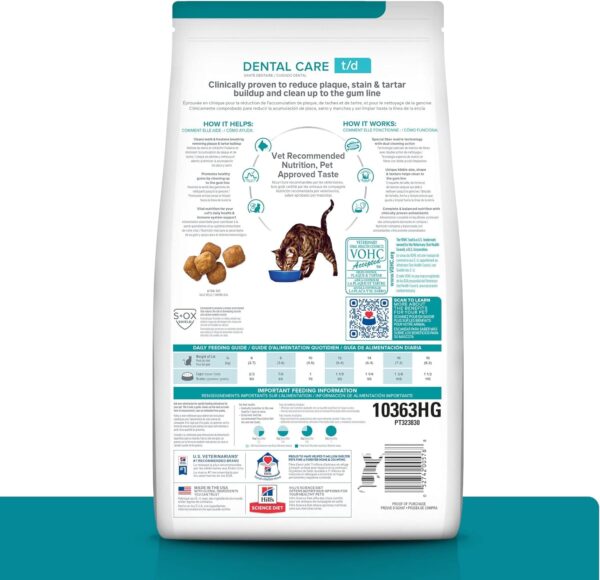 Hill's Prescription Diet t/d Dental Care Chicken Flavor Dry Cat Food, Veterinary Diet, 4 lb. Bag