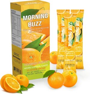Morning Buzz Energy Powder Drink - Energy Boost Drink Mix - Sugar-Free Energy with Antioxidants - Morning Kickstart and Sports Nutrition Endurance Product - 15 Servings, Orange Burst, 4 Ounces