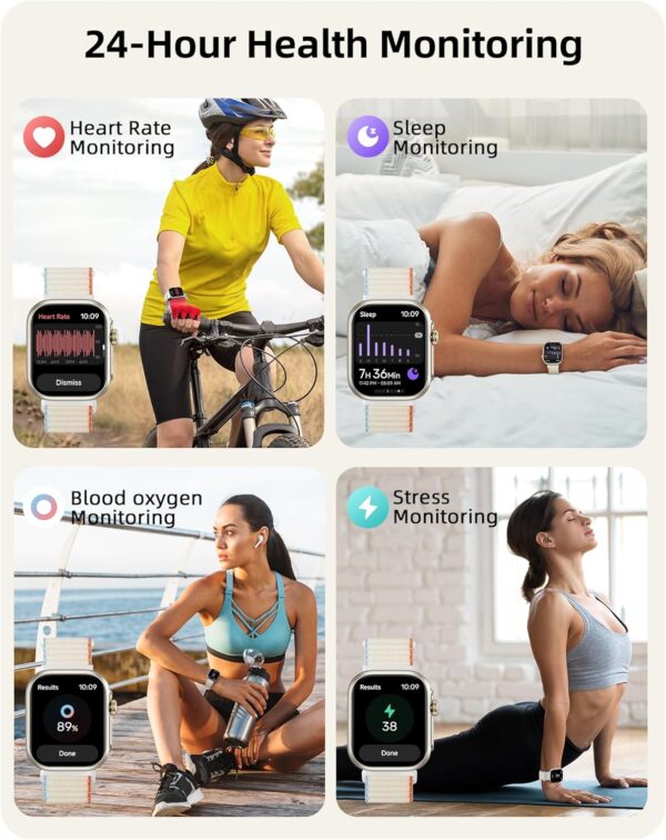 Parsonver Smart Watch, Alexa Bulit-in, GPS, Bluetooth Calling, 30M Waterproof Fitness Tracker, 2Pack