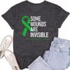Womens Mental Health Matters Shirts Green Ribbon Awareness T-Shirt Inspirational Tee Top