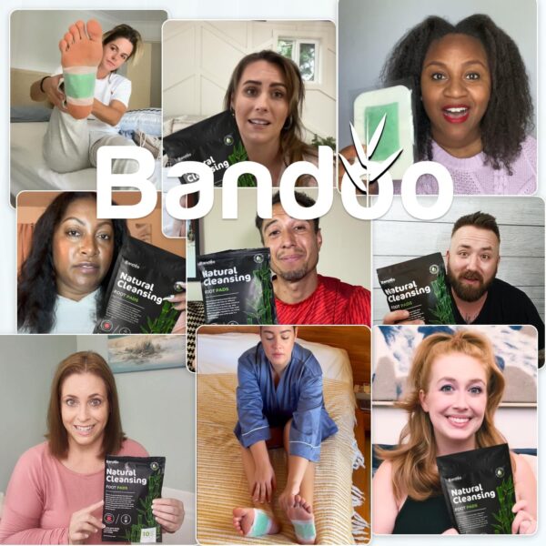 Bandoo Original Deep Cleansing Foot Pads | Rana Pads | Premium Natural Bamboo Foot Pads | Japanese Foot Pads | Cleanse, Moisturize & Energize | for Men & Women | 10 Pads