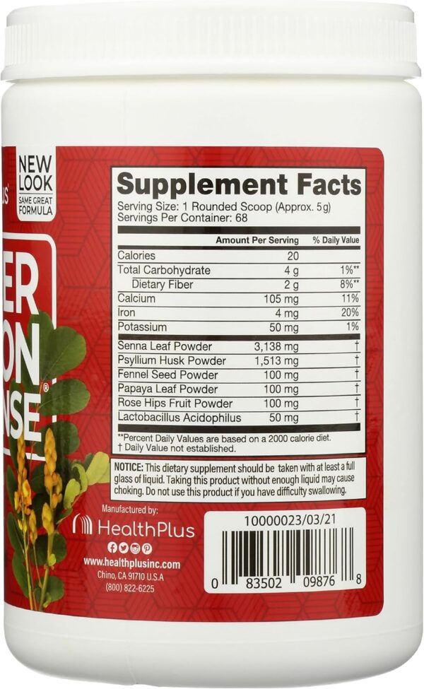Health Plus Super Colon Cleanse - 10-Day Cleanse - Detox, Gluten Free, Dairy Free, Natural Herbal Ingredients (More than 1 Cleanse, 12 Ounces)